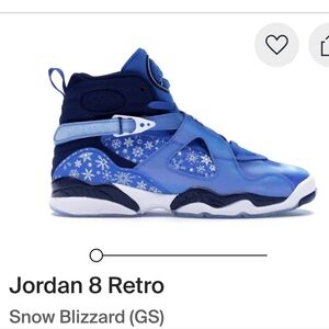 Jordan 8 Retro (GS) Snow Blizzard Sneakers Men 7Y Womens 8.5 Worn Once